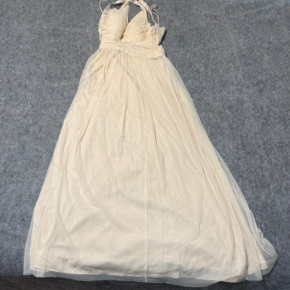 Anthropologie BHLDN Hitherto Edith Maxi Dress Size 8 Champagne Gown Formal
